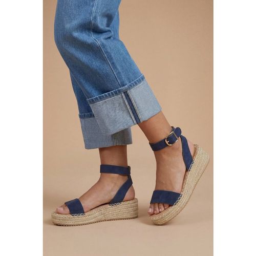 Dorothy Perkins Women's Riva Faux Suede Strap Medium Espadrille Wedge Sandals in Navy