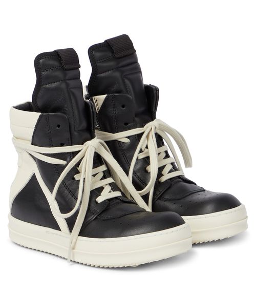 Rick Owens Kids Geobasket high-top leather sneakers
