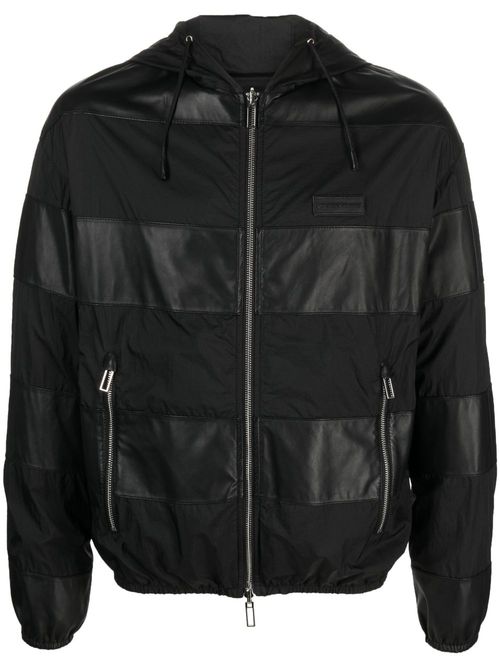 Reversible lambskin hooded jacket - Black