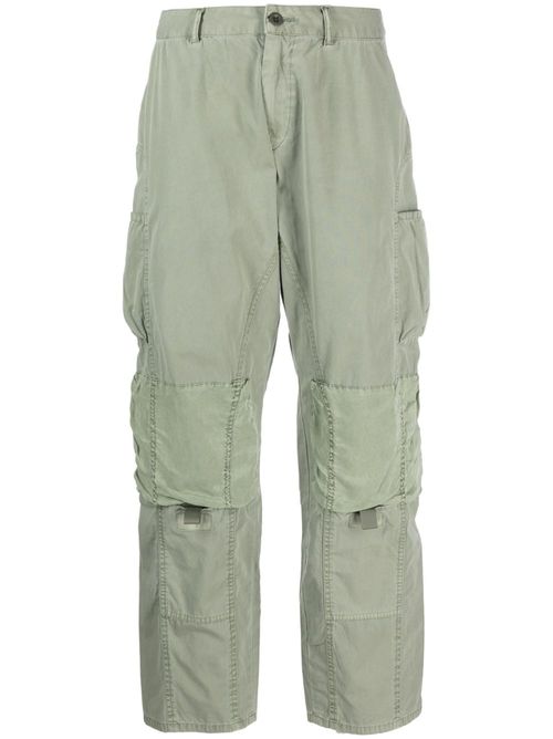 Mid-rise straight-leg work trousers - Green