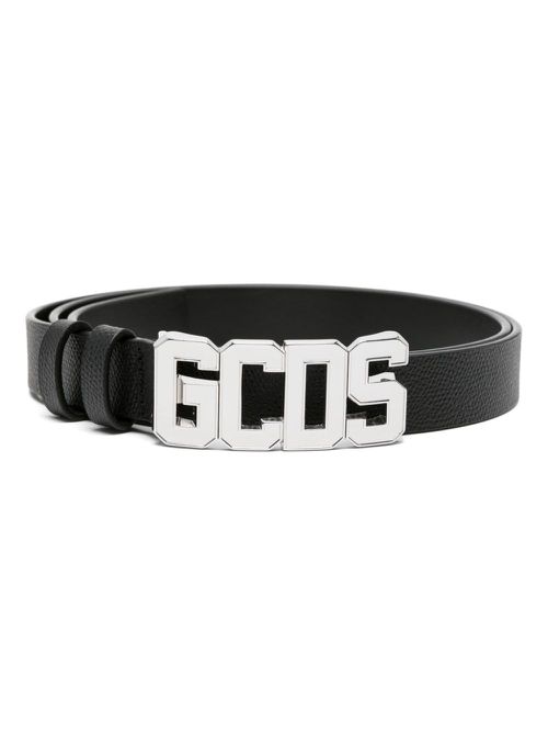 Logo-buckle leather belt - Black