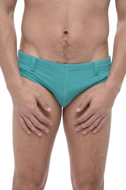 Green Solid Swim Brief