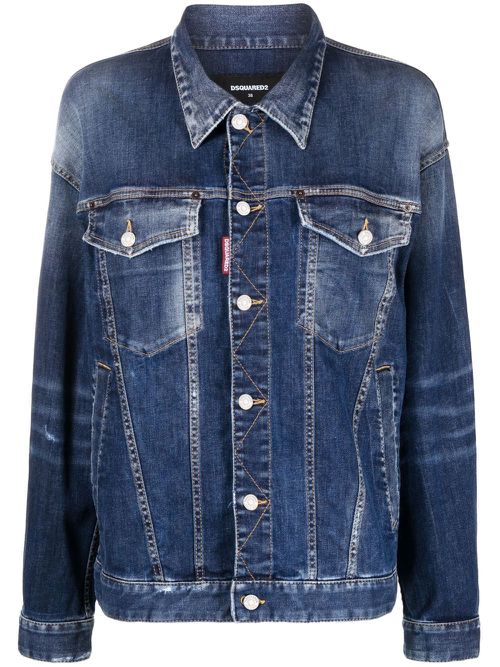 Distressed denim jacket - Blue
