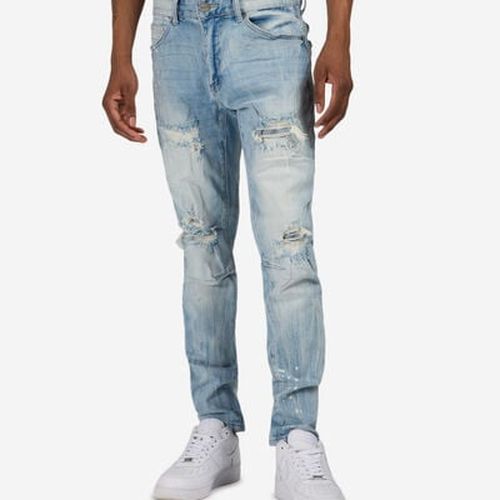 Men's Vintage Washed Rip and Repair Jean in Blue