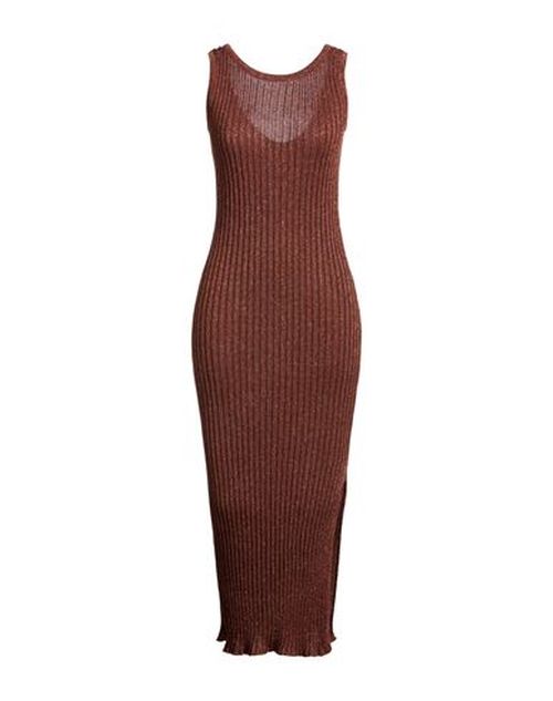 Woman Maxi dress Brown Size M Viscose, Polyacrylic, Metal fiber