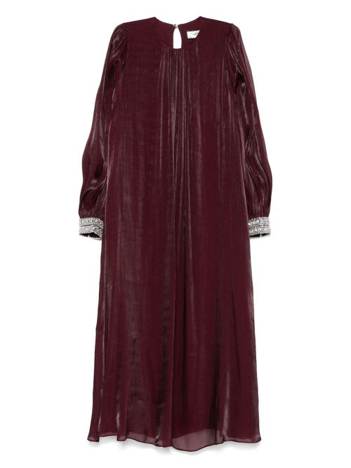 NISSA bead-embellished midi dress - Red