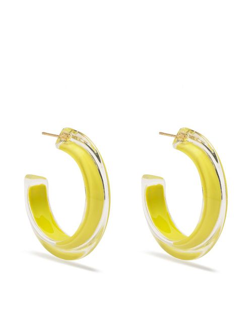 Gold-Plated Jelly Small Hoop Earrings - Women's - Lucite