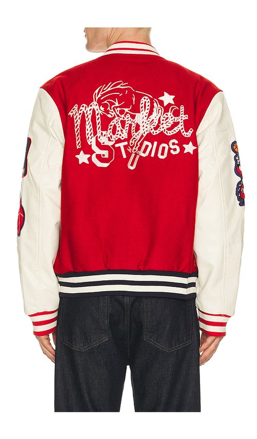 Market Old West Varsity Jacket in Blue,Red. L. Also in S, M, XL/1X