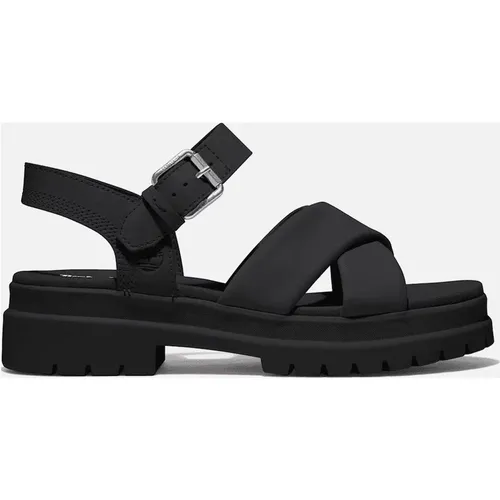 Women's Timberland London Vibe Womens Cross Strap Sandals - Black - Size: 5
