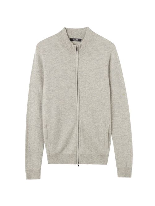GOBI Cashmere Giacchetta 'Women's Essential Cashmere Full-Zip Cardigan' grigio chiaro