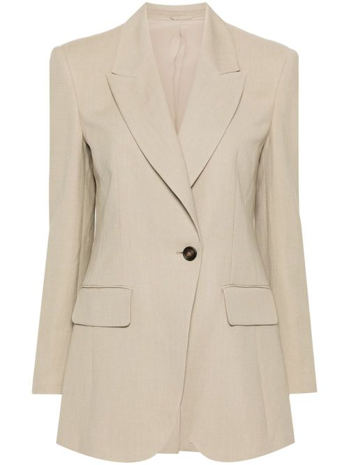 Peak-lapels knitted blazer - Neutrals