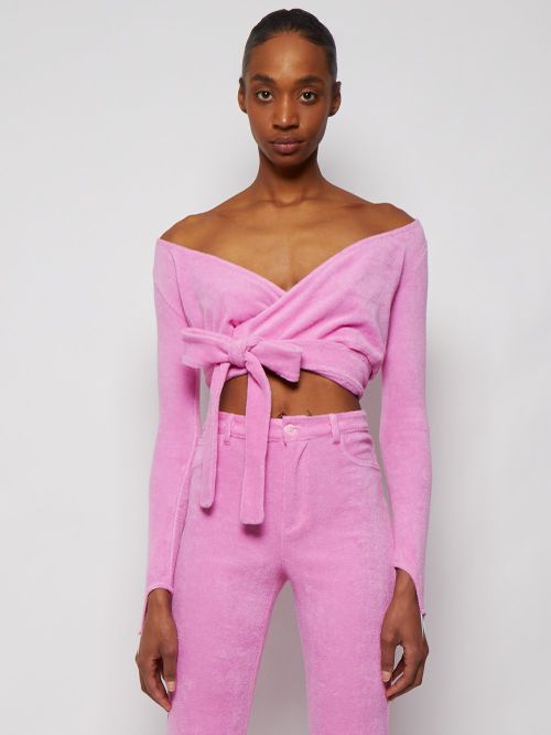 Terry Cropped Dramady Top