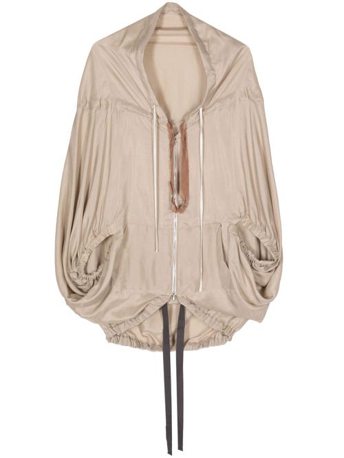 Batwing-style silk jacket - Neutrals