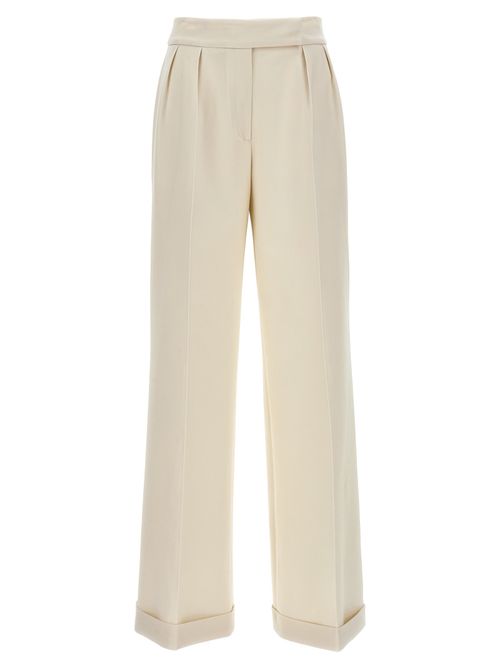 Virgin Wool Wide-Leg Trousers — White