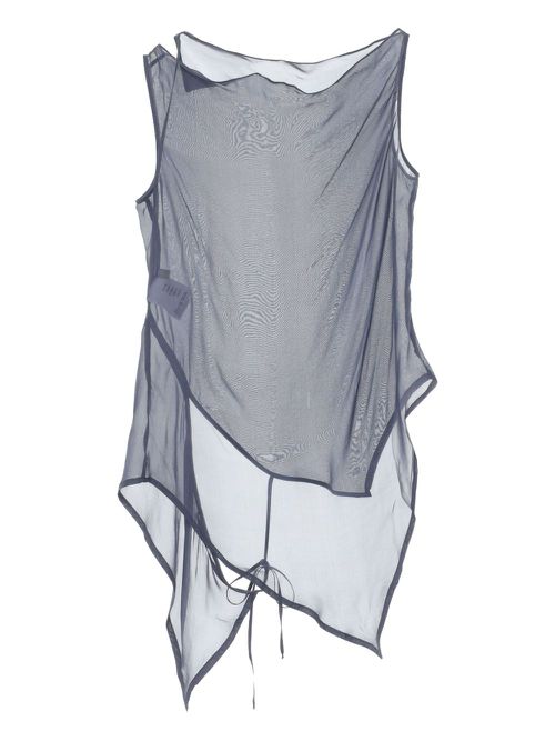 Asymmetric silk top - Blue