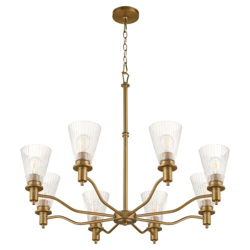 Brushed Brass Chandelier from the Lawton Collection