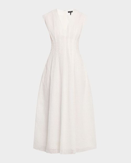 sachin and babi light blue dress NEW ZARA embroidered maxi 5598 oyster white dress size M