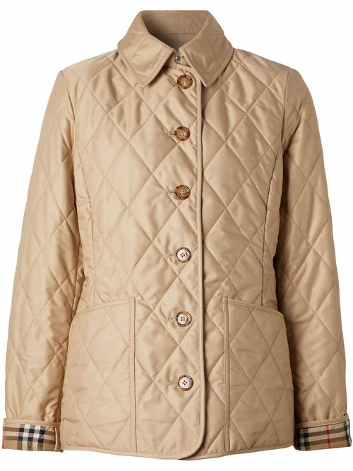 Diamond-quilted jacket - Neutrals