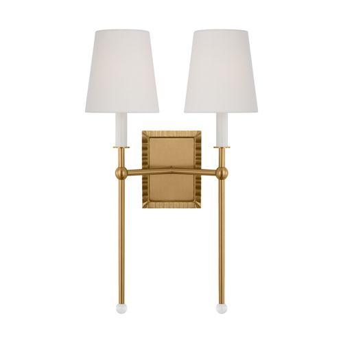 Burnished Brass Two Light Wall Sconce from the Baxley Collection