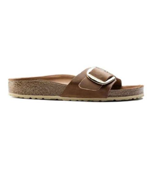 Birkenstock for woman. 1006525 Leather sandals Madrid Big Buckle brown (41), Flat, None, Casual