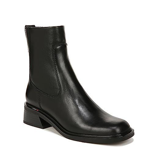 Franco Sarto Womens Gracelyn Low Block Heel Ankle Boot Black Leather