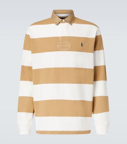 Striped cotton polo shirt