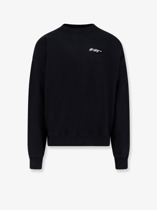 Logo-Embroidered Cotton Sweatshirt — Black