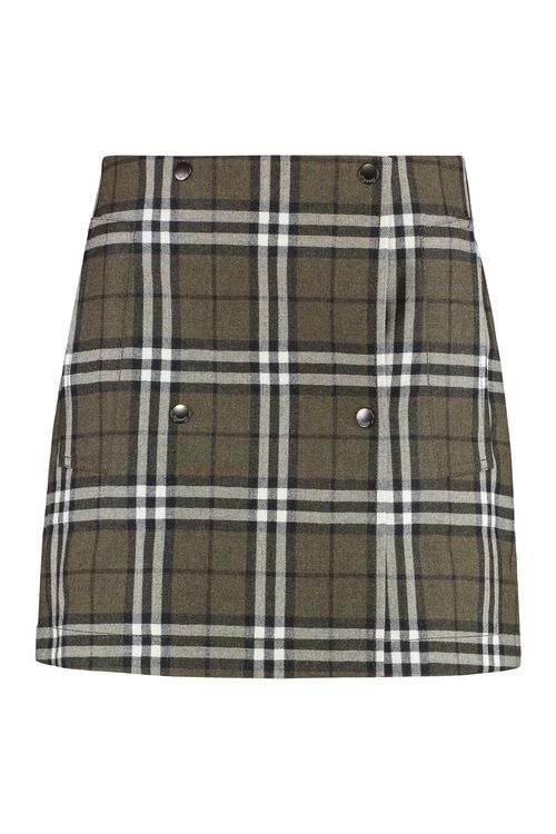 Chic Wool Mini Skirt with Side Pockets