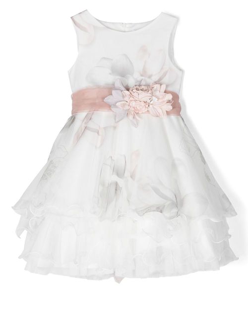 Floral-print sleeveless dress - White