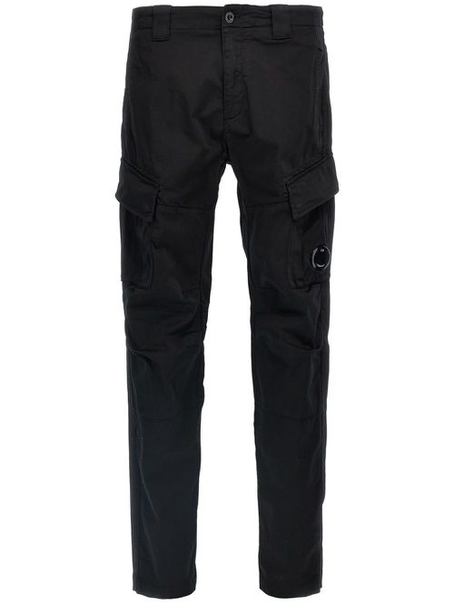Logo-patch cargo trousers - Black