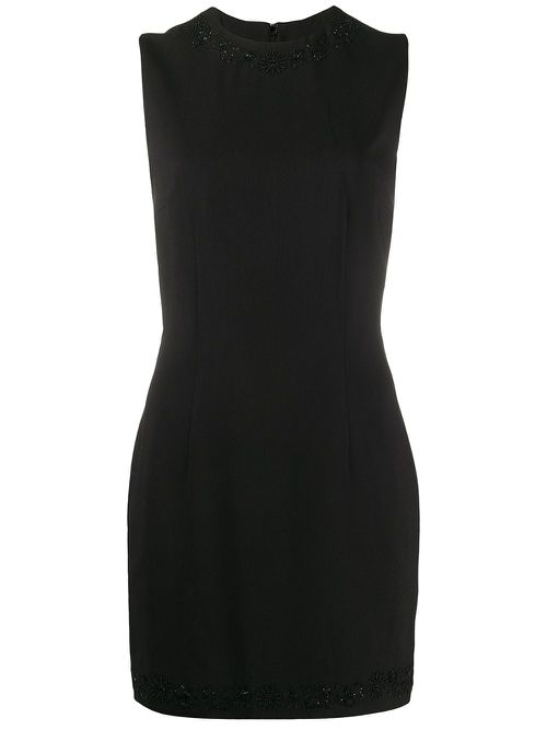 Bead embellished mini dress - Black