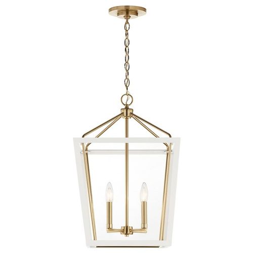 Champagne Bronze Four Light Foyer Pendant from the Delvin Collection