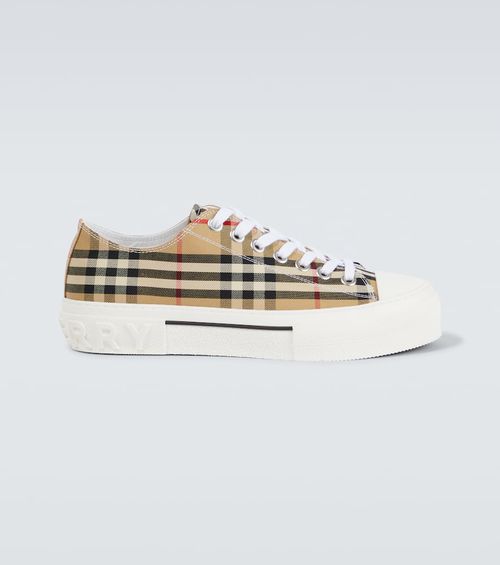 Check canvas sneakers