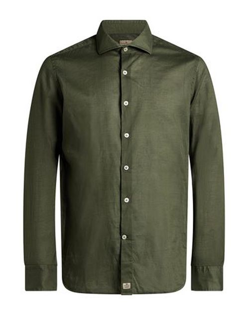 Man Shirt Military green Size 15 ¾ Cotton, Elastane