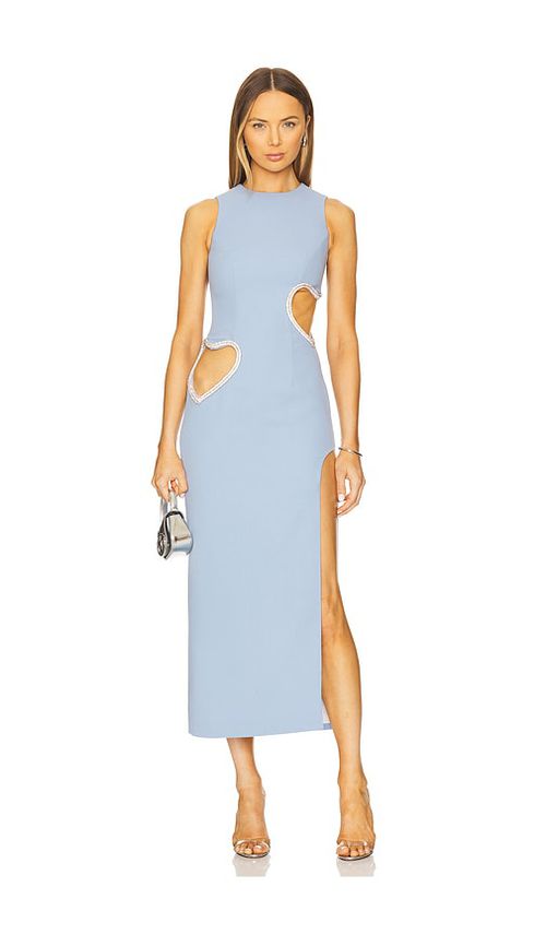 MARIANNA SENCHINA First Kiss Midi Dress in Blue. L. Also in