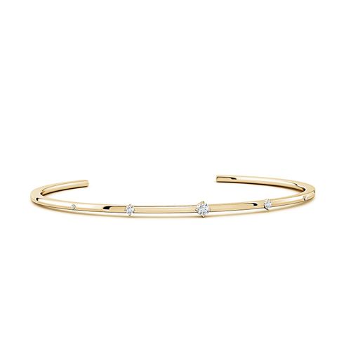 Angara 3 MM Five-Stone Round Lab-Grown Diamond Station Cuff Bracelet in 18K Yellow Gold