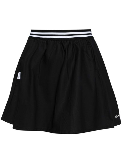Logo-embroidered cotton skirt - Black