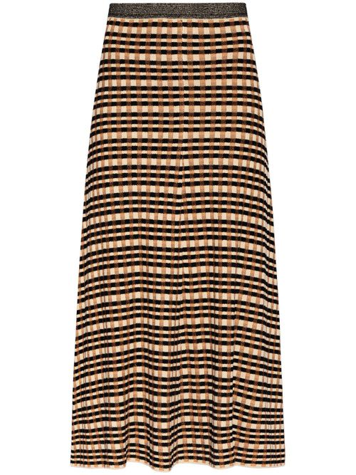 Amal checked jacquard skirt - Orange