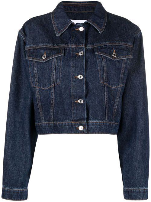 Spread-collar denim jacket - Blue