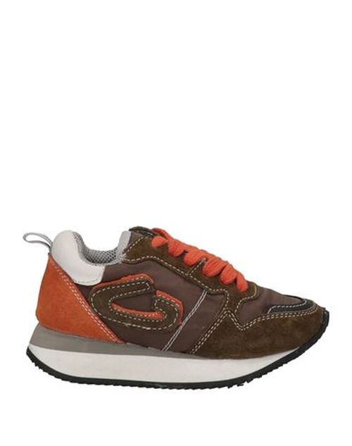 Kid Boy Sneakers Military green Size 4Y Soft Leather, Textile fibers