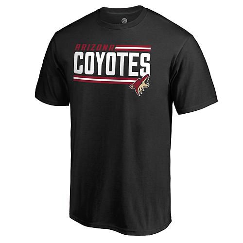 Men's Fanatics Black Arizona Coyotes Iconic Collection On Side Stripe T-Shirt - Size 5XL