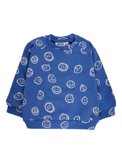 Disc smiley-face sweatshirt - Blue