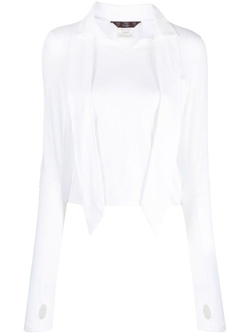 1990 bow-detail cotton blouse - White