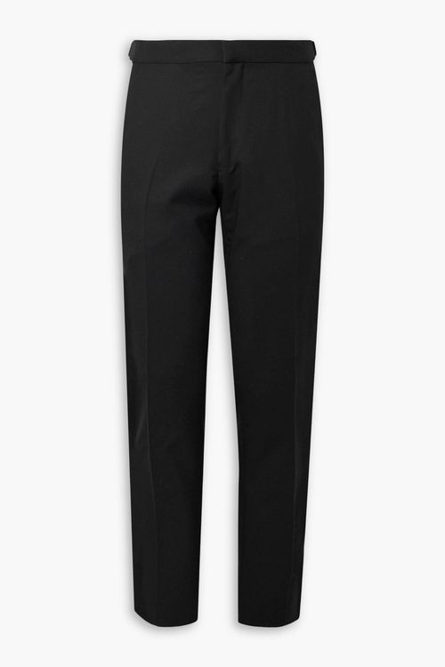 Slim-fit silk and wool-blend pants - Black - IT 46