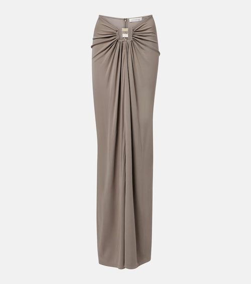 Bezel Quartz gathered jersey maxi skirt