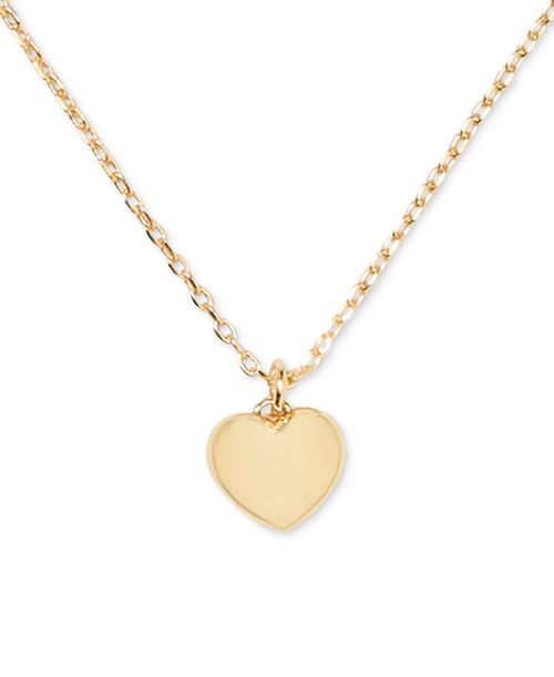 "Gold-Tone Polished Mini Heart Pendant Necklace, 16"" + 3"" extender - Gold"