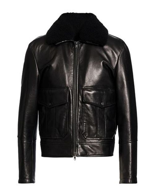 Man Jacket Black Size 38 Ovine leather
