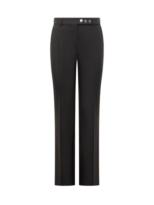 Black Straight Flat Front Pants