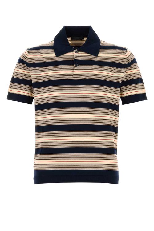 Embroidered Stretch Cotton Blend Polo Shirt