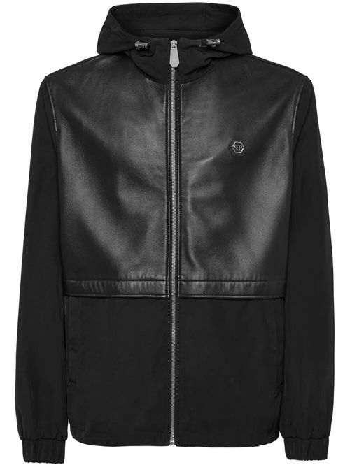 Leather Long Sleeve Hooded Jacket